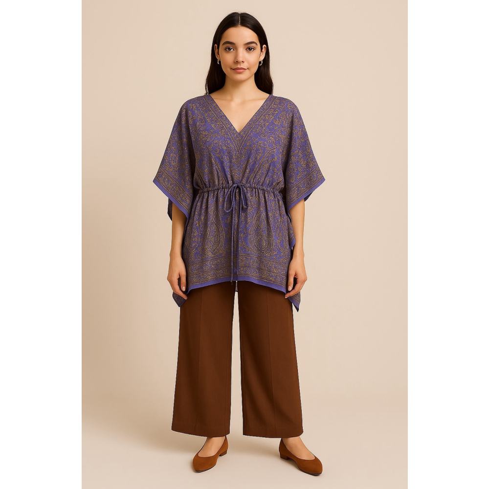 Darn Good Yarn Aanya Womens Kaftan Hippie Boho Floral Paisley V-neck Adjustable